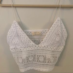 White ‘lace’ Urban Outfitters crop top